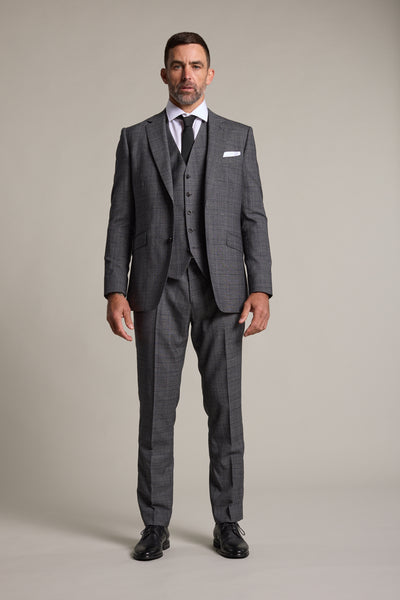 Barkers Vernon Check Suit Trouser in char marl
