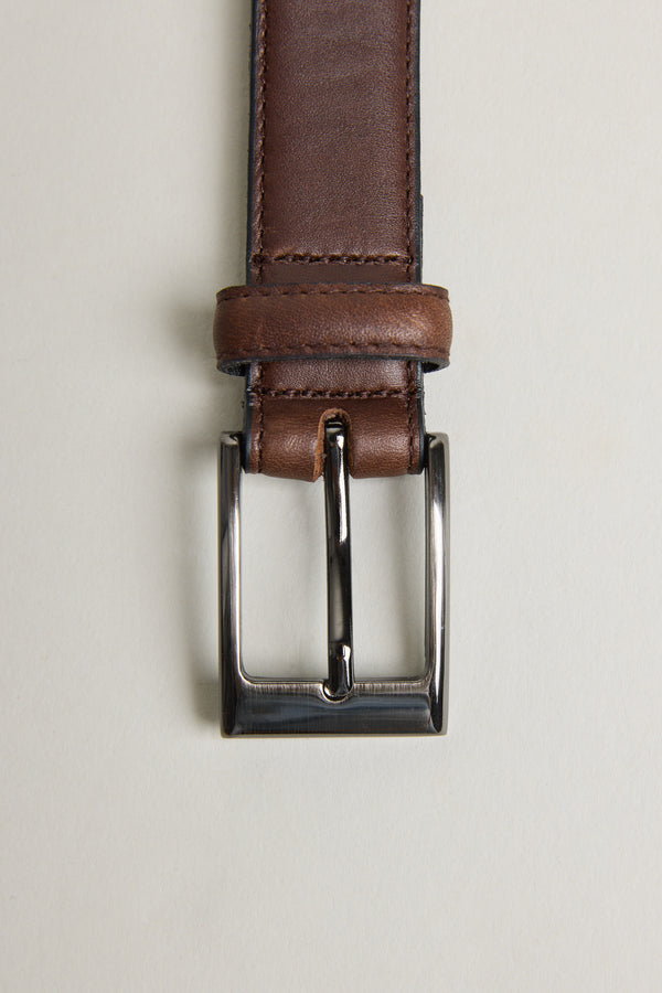 Barkers Myers Feather Edge Belt II in dark brown, alternate view