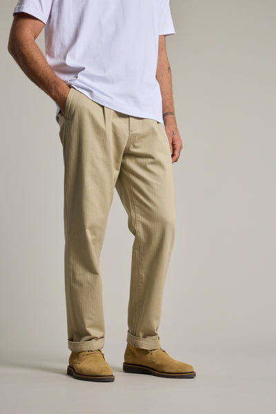 Barkers Wadley Twill Pant in stone, relaxed fit