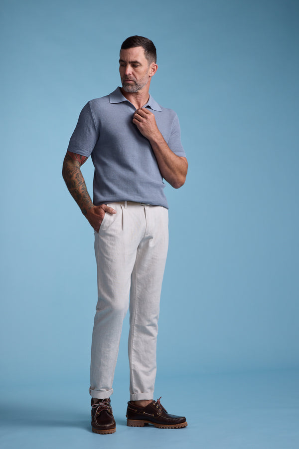 Barkers Newman Linen Pant in bone, relaxed fit, additional view