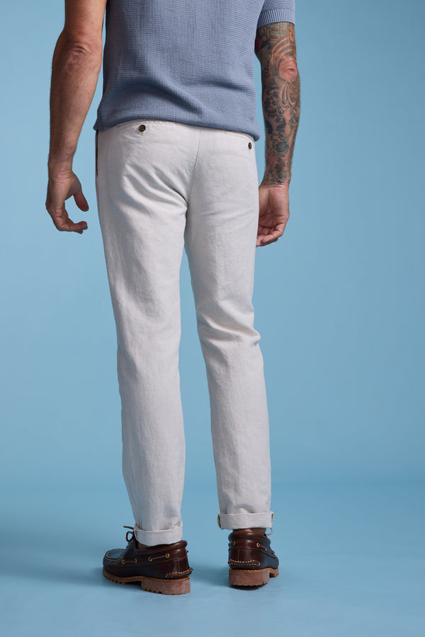 Barkers Newman Linen Pant in bone, relaxed fit, additional view