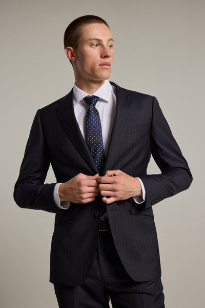Barkers Wyman Stripe Suit Jacket in navy stripe