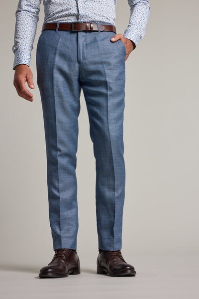 Barkers Garcia Linen Suit Trouser in blue, tapered fit