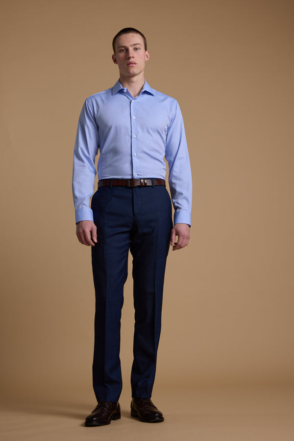 Barkers Wilkin Texture Suit Trouser in navy, merino wool, additional view
