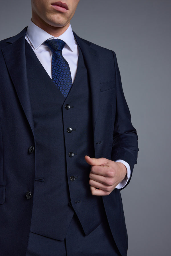 Barkers Mayfair ZQrx Waistcoat in navy, tailored fit, alternate view