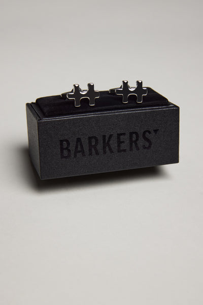 Barkers Jigsaw Piece Cufflink in silver