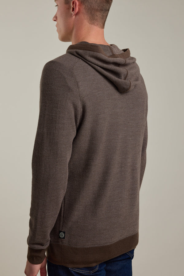 Barkers Roxbury Merino Hoody in chocolate, merino, additional view
