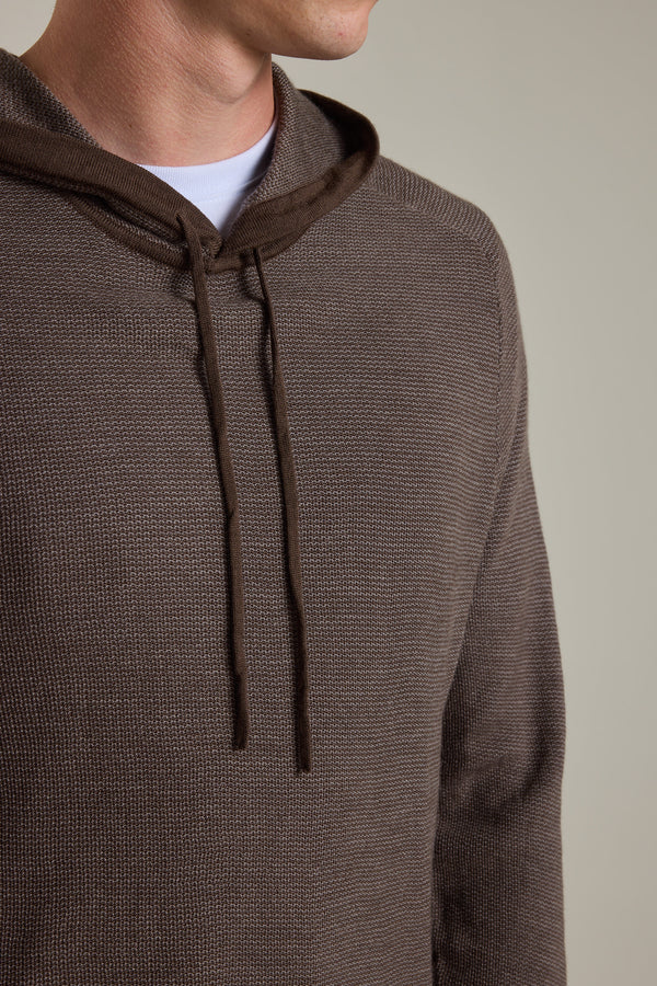 Barkers Roxbury Merino Hoody in chocolate, merino, additional view