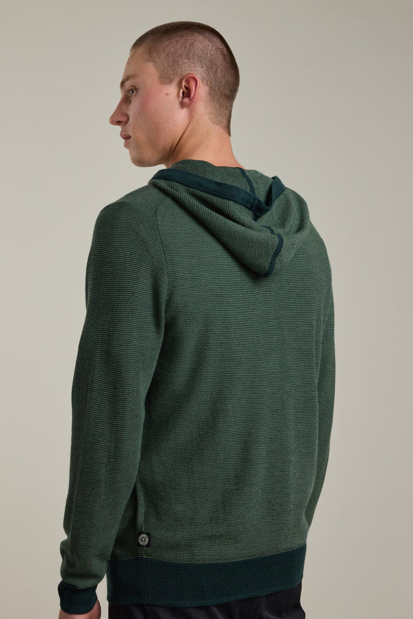 Barkers Roxbury Merino Hoody in forest, merino, additional view