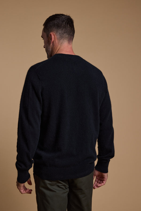 Woolyarns Perino NZ Made Perino Crew in black, additional view