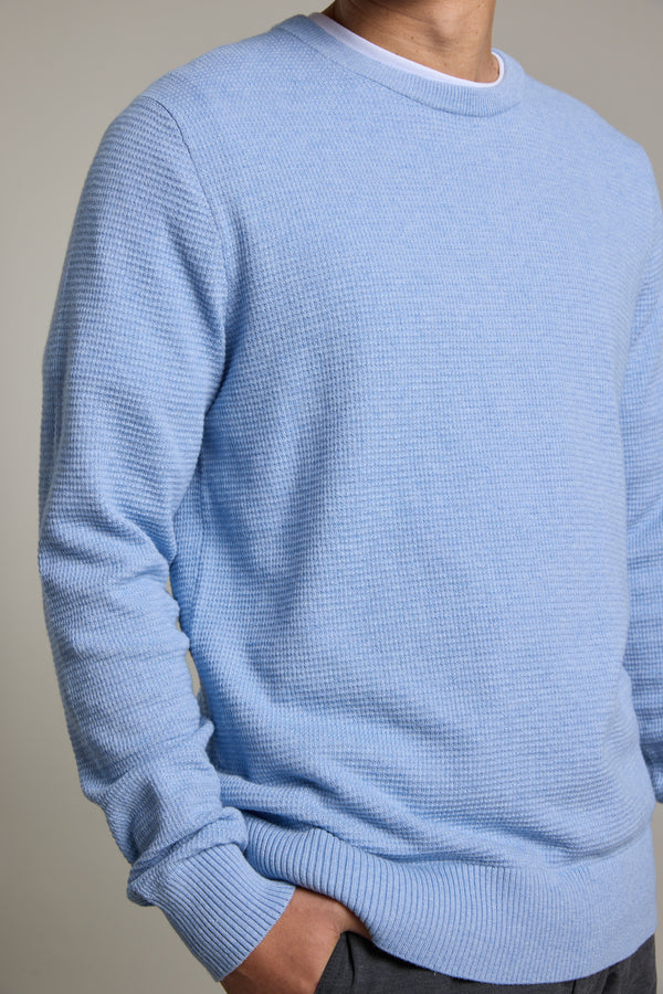 Barkers Dunes Texture Crew in blue, additional view