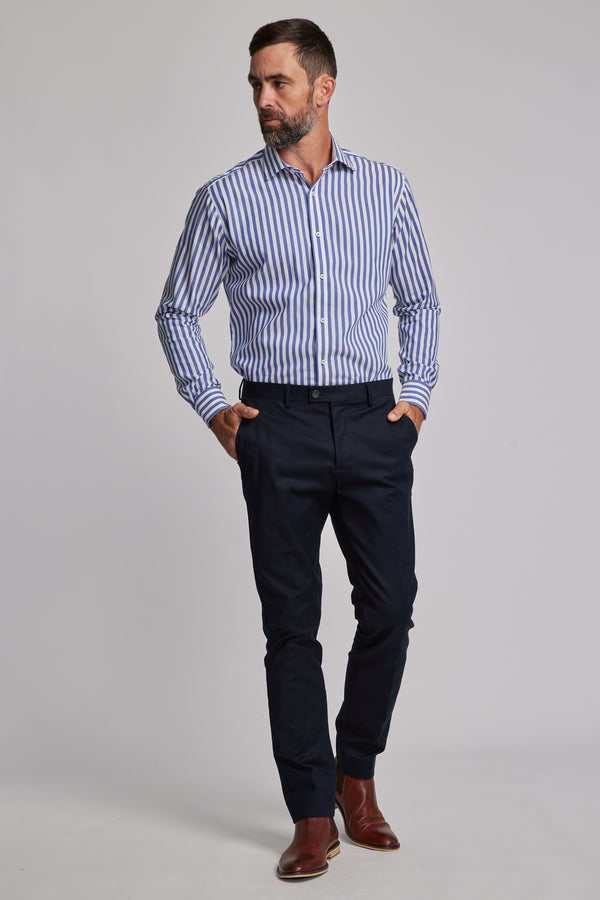 Barkers Midway Shirt in blue/white, tailored fit, additional view