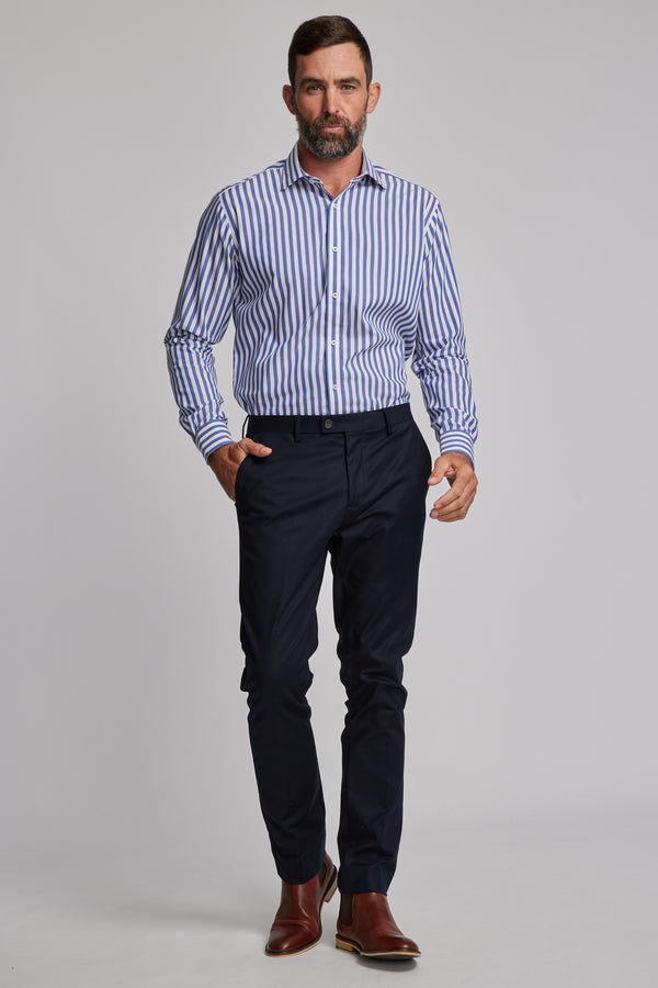 Barkers Midway Shirt in blue/white, tailored fit