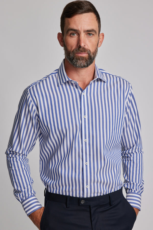 Barkers Midway Shirt in blue/white, tailored fit, additional view