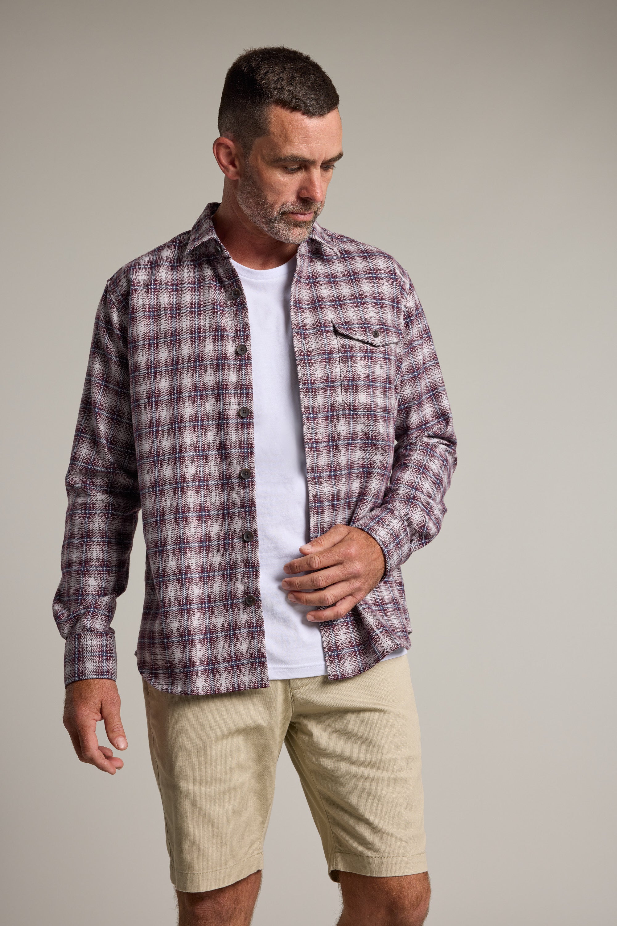 Barkers Byrd Check Overshirt in red check