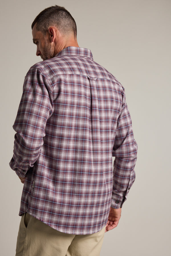 Barkers Byrd Check Overshirt in red check, additional view