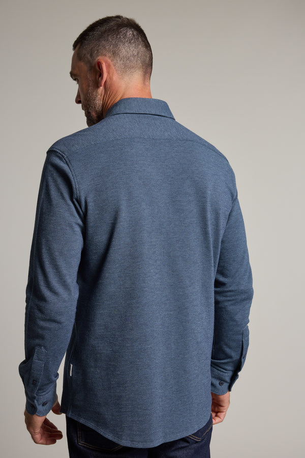 Barkers Frye Knit Shirt in navy, classic fit, additional view