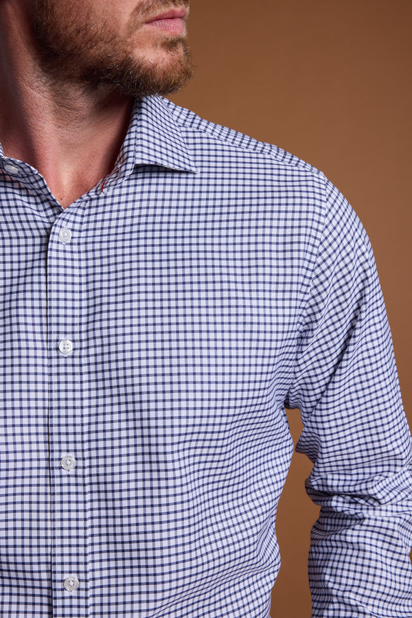 Barkers Enright French Cuff Business Shirt in navy, classic fit, alternate view