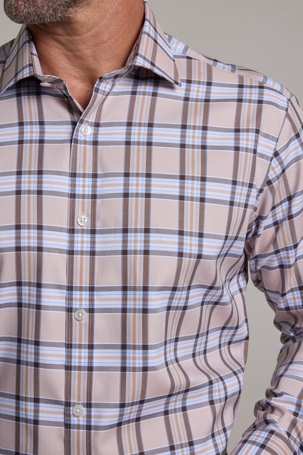 Barkers Kirkseyheck Business Shirt in brown check, classic fit, additional view