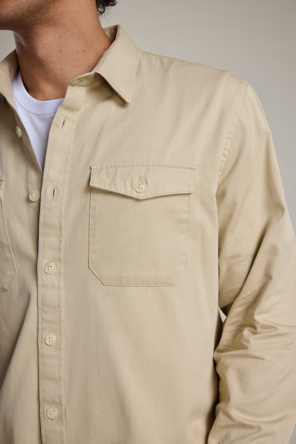 Barkers Chadwick Overshirt in cream, additional view