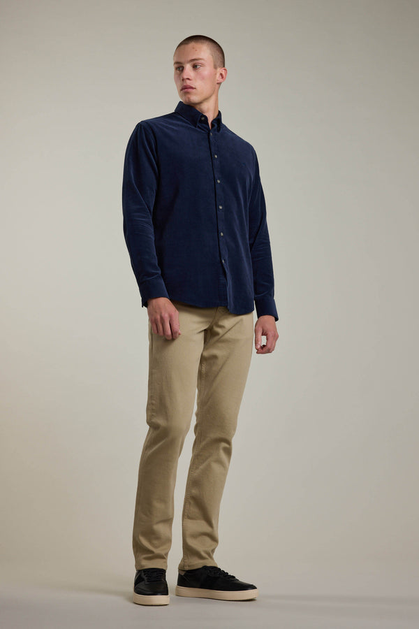 Barkers Wayne Cord Shirt in steel, tailored fit, alternate view