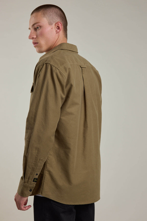 Barkers Tayler Moleskin Overshirt in olive, additional view