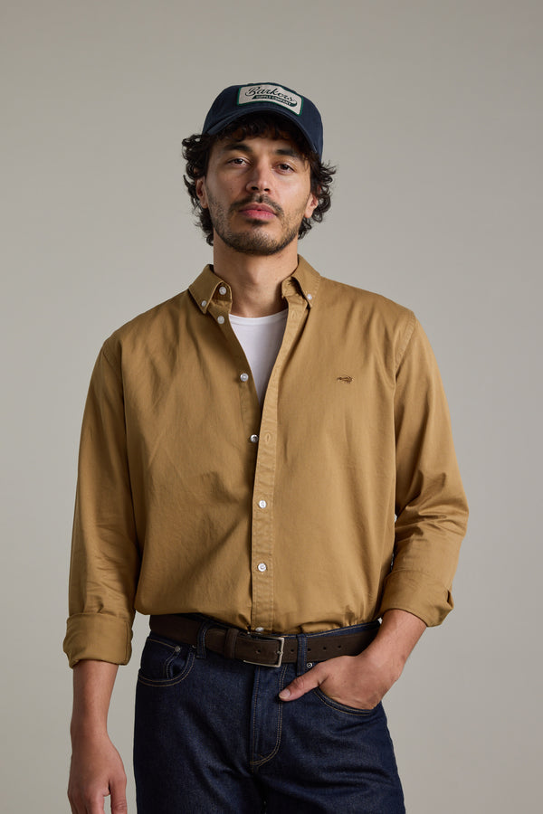 Barkers Norma GD Cotton Shirt in camel, classic fit