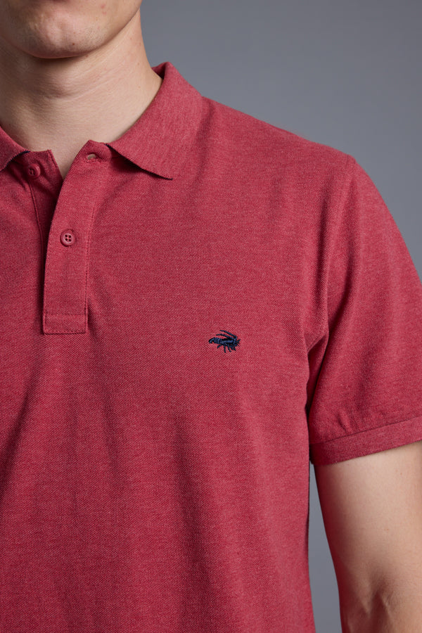 Barkers Regent Pique Polo in berry marl, regular fit, additional view