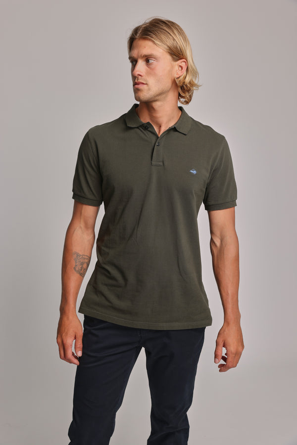 Barkers Regent Pique Polo in dark khaki, regular fit, additional view
