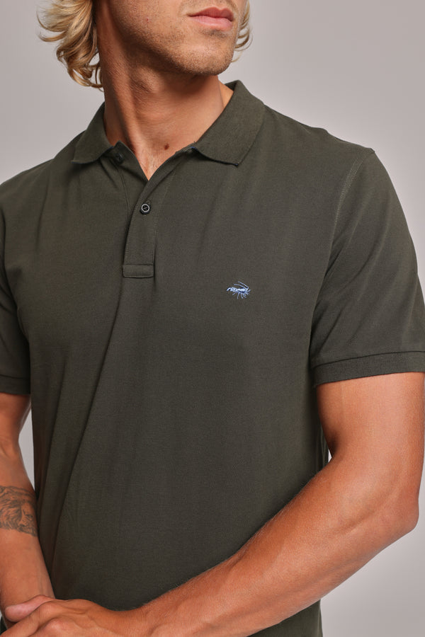 Barkers Regent Pique Polo in dark khaki, regular fit, additional view