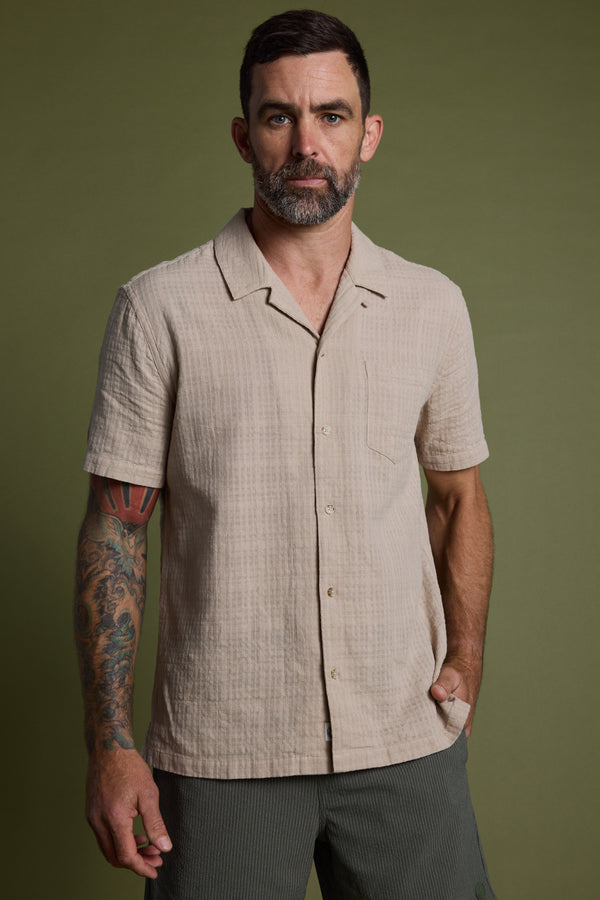 Barkers Monty Cotton Cuban Shirt in natural
