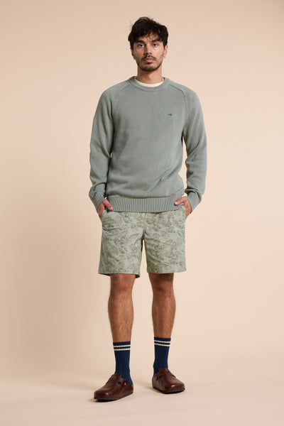 Barkers Jaired Print Short in khaki