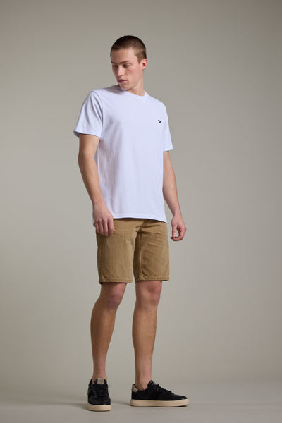 Barkers Rover Coloured Denim Short in taupe, relaxed fit