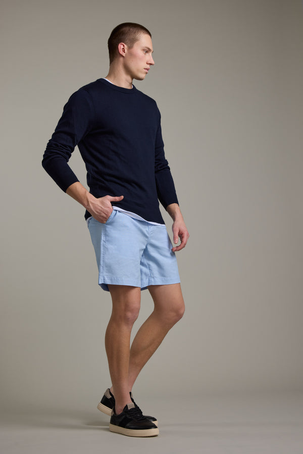 Barkers Jasper Linen Weekend Short in light blue, relaxed fit, additional view