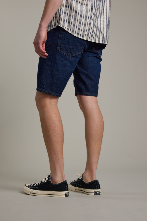 Barkers Rover Denim Short in dark indigo, relaxed fit, additional view