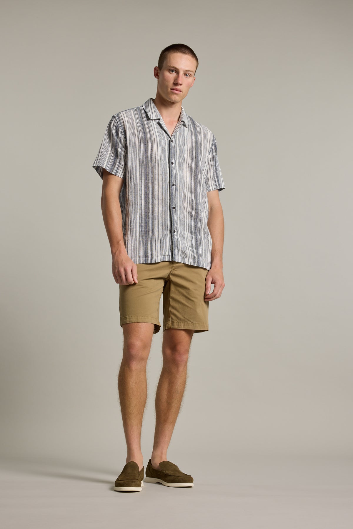 Barkers Cooper Stripe Cuban Shirt, cotton