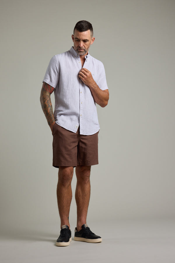 Barkers Gentry Linen Shirt in silver, alternate view