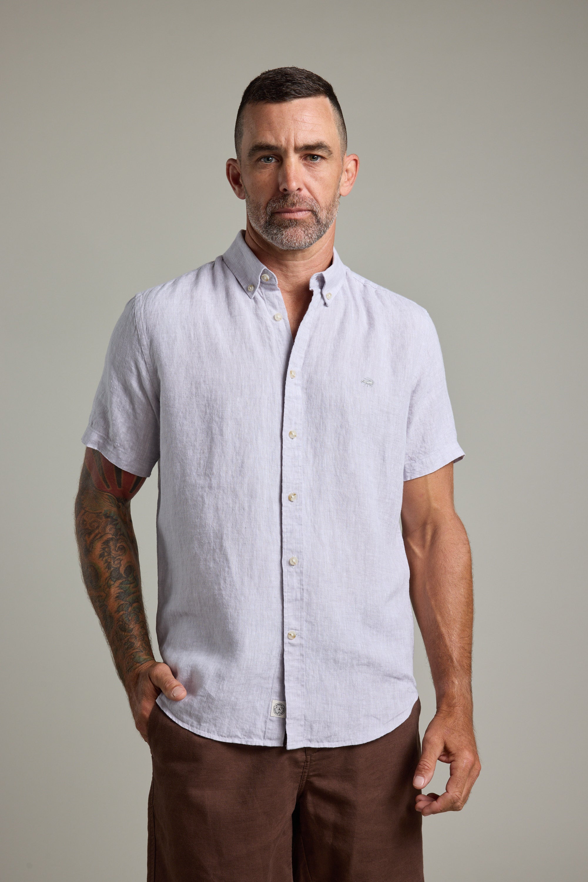 Barkers Gentry Linen Shirt in silver