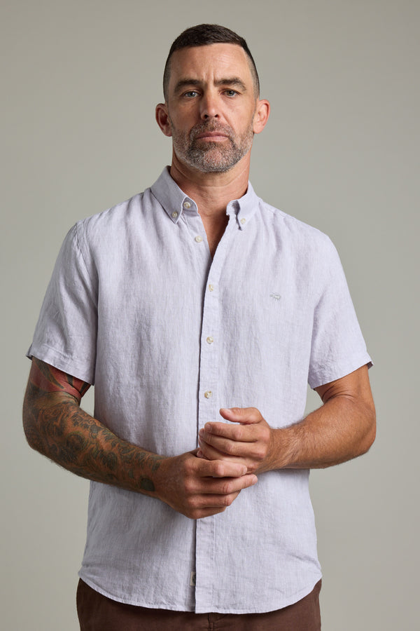 Barkers Gentry Linen Shirt in silver, additional view