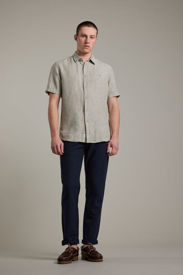 Barkers Newman Linen Pant in navy, relaxed fit, additional view