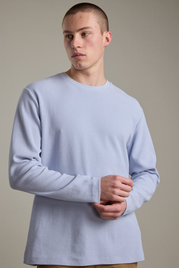 Barkers Avenue Waffle Crew in sky blue, alternate view