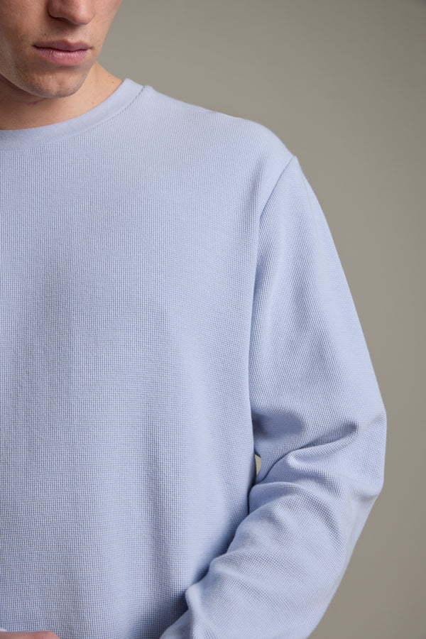 Barkers Avenue Waffle Crew in sky blue, additional view