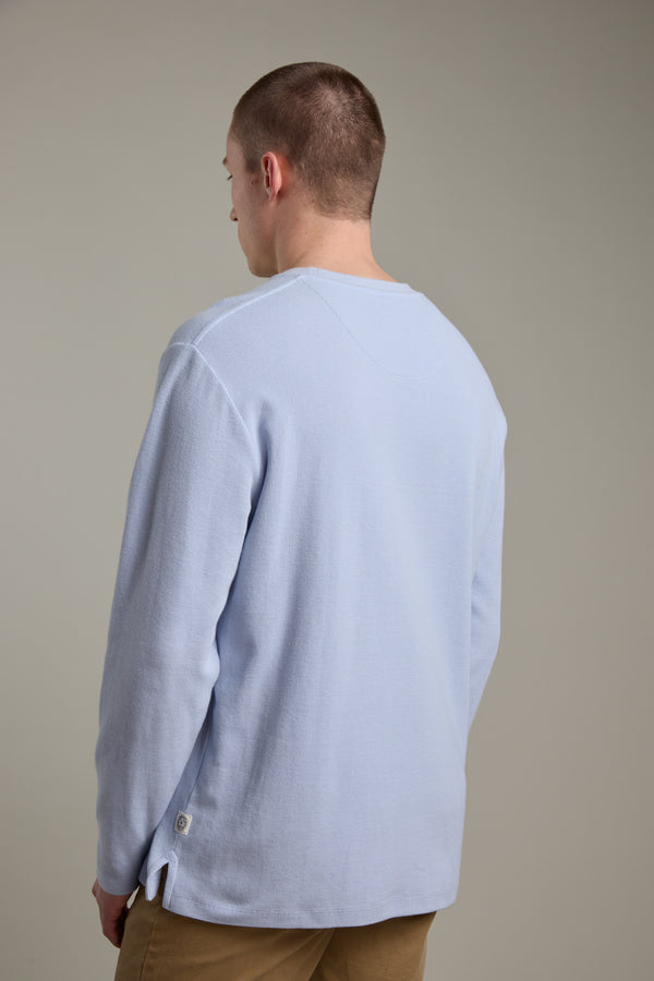 Barkers Avenue Waffle Crew in sky blue, additional view