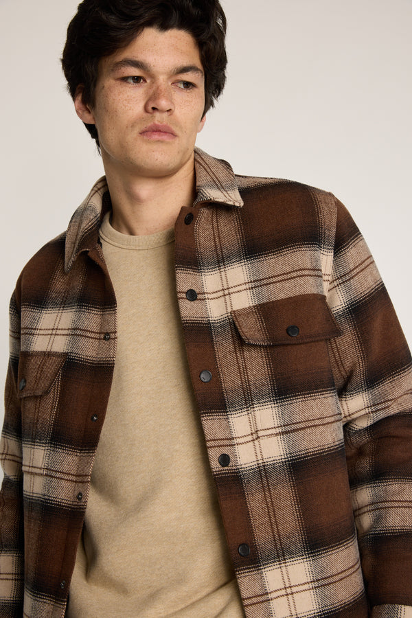 Barkers Bealey Twill Crew in oatmeal marl, relaxed fit, additional view