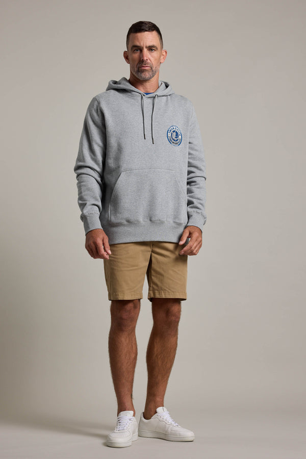 Swordfish Mojo Logo Hoody in grey marl, relaxed fit, alternate view