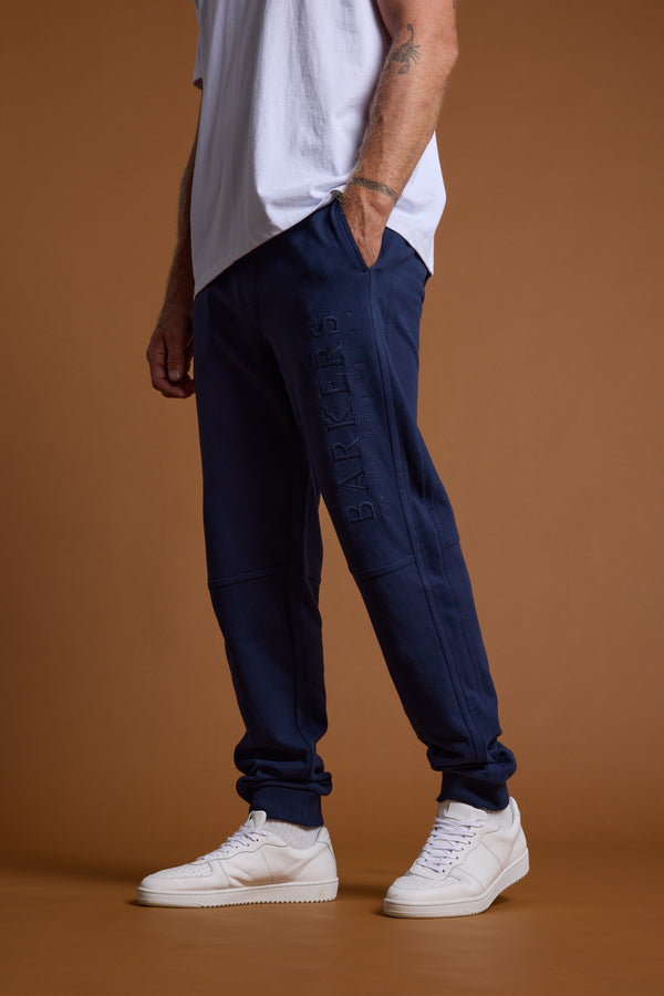 Barkers Heritage Track Pant in navy, cotton, additional view