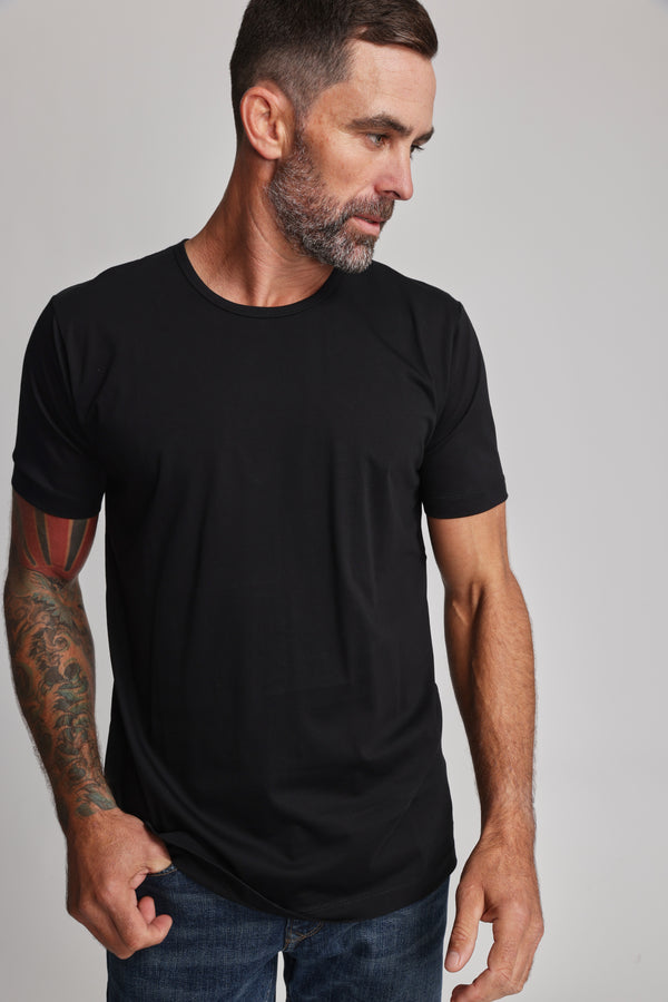 Barkers Linton Supima Tee in black, supima cotton