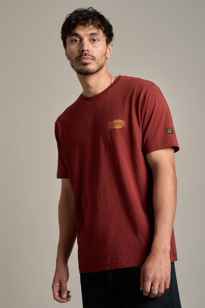 LegaSea Marlin Print Tee in brick, regular fit