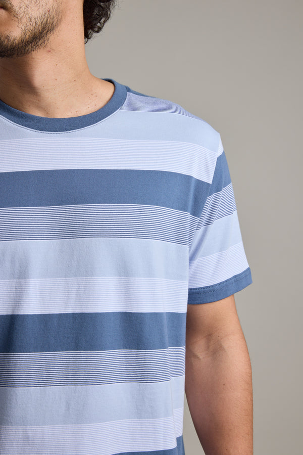 Barkers Fitzroy Stripe Tee in blue, alternate view