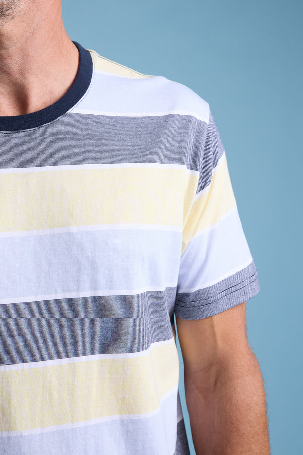 Barkers Asbrooke Stripe Tee in yellow, regular fit, additional view